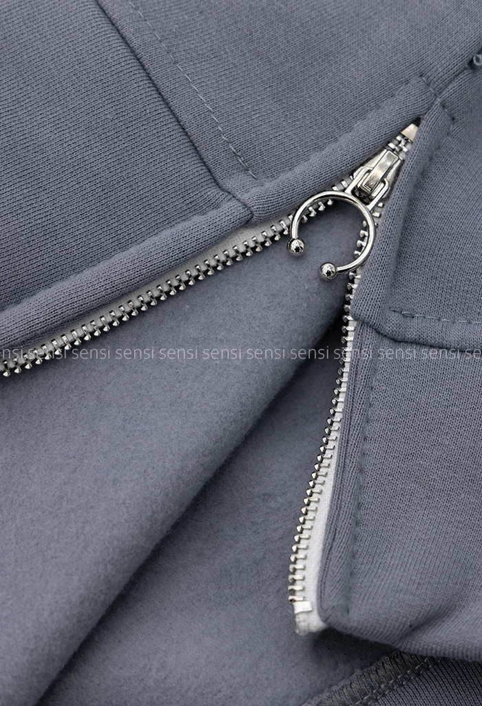 هودی باکسی فونت بغل زیپ کد1005147